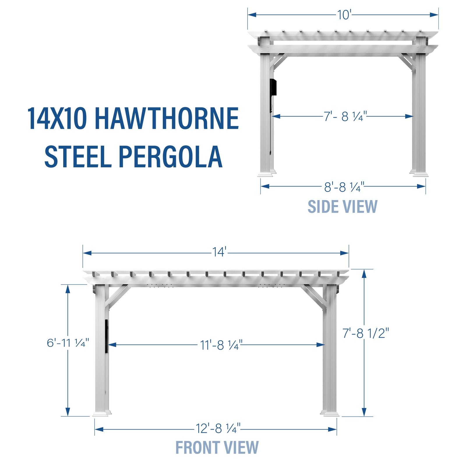 14x10 hawthorne steel pergola diagram 14x10 hawthorne steel pergola diagram