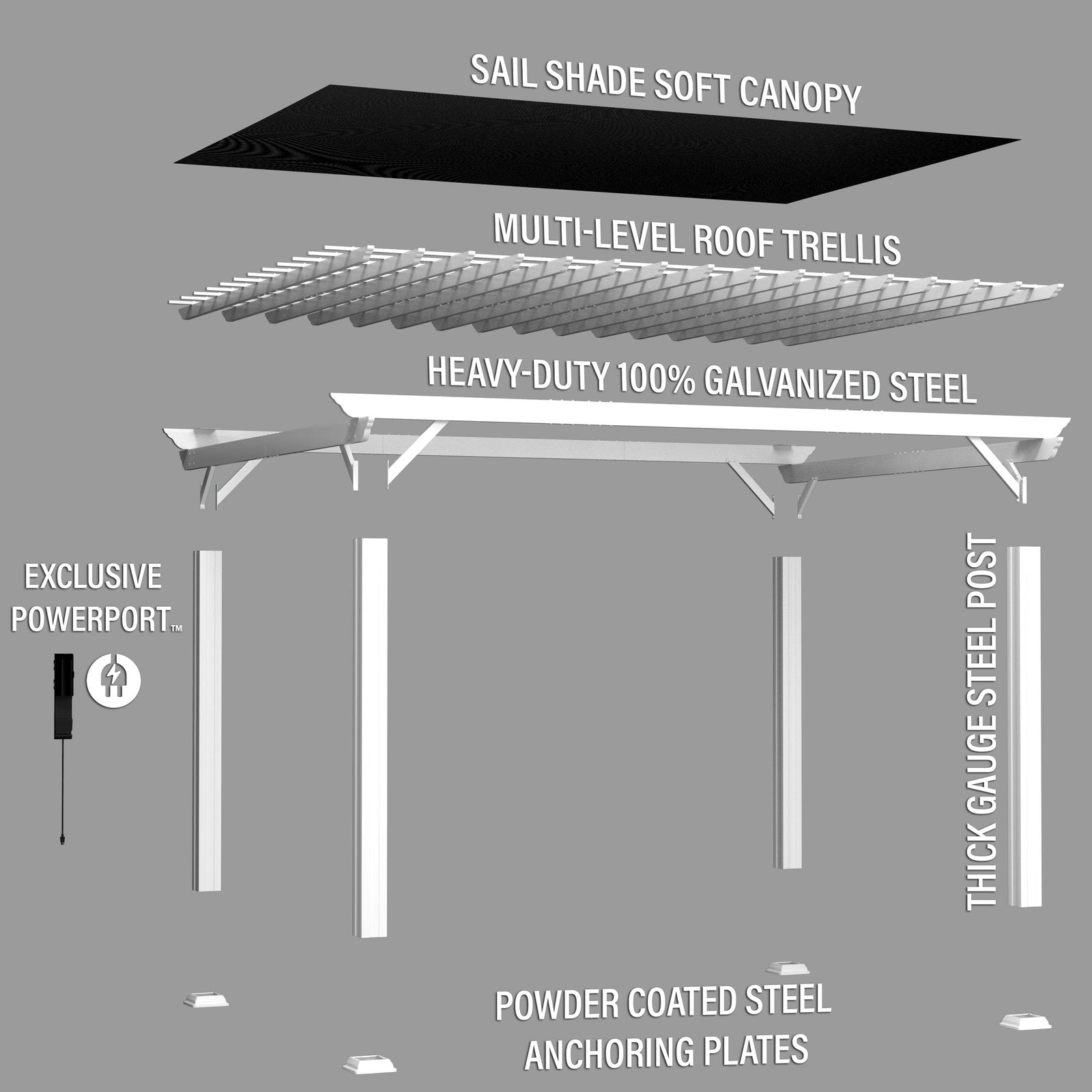 16x12 hawthorne pergola exploded 16x12 hawthorne pergola exploded