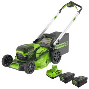 greenworks 60v 21 brushless self propelled battery powered lawn mower 2 4 0ah batteries dual port charger f33a6f99 7ef9 4954 9950 d6183e62ec24.7e086855642ba7637240758d34d060ab