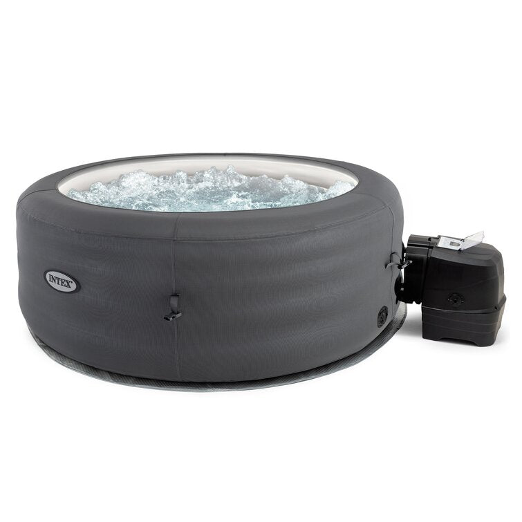 intex simplespa 4 person inflatable portable hot tub w 2f energy efficient cover