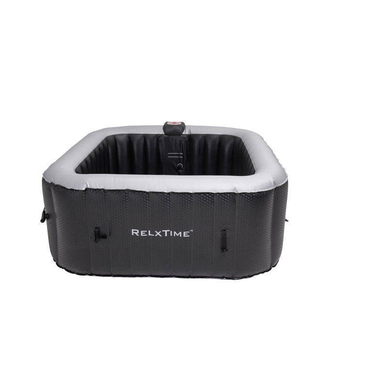 zachvo 120 volt 3 person 120 jet square inflatable hot tub in black